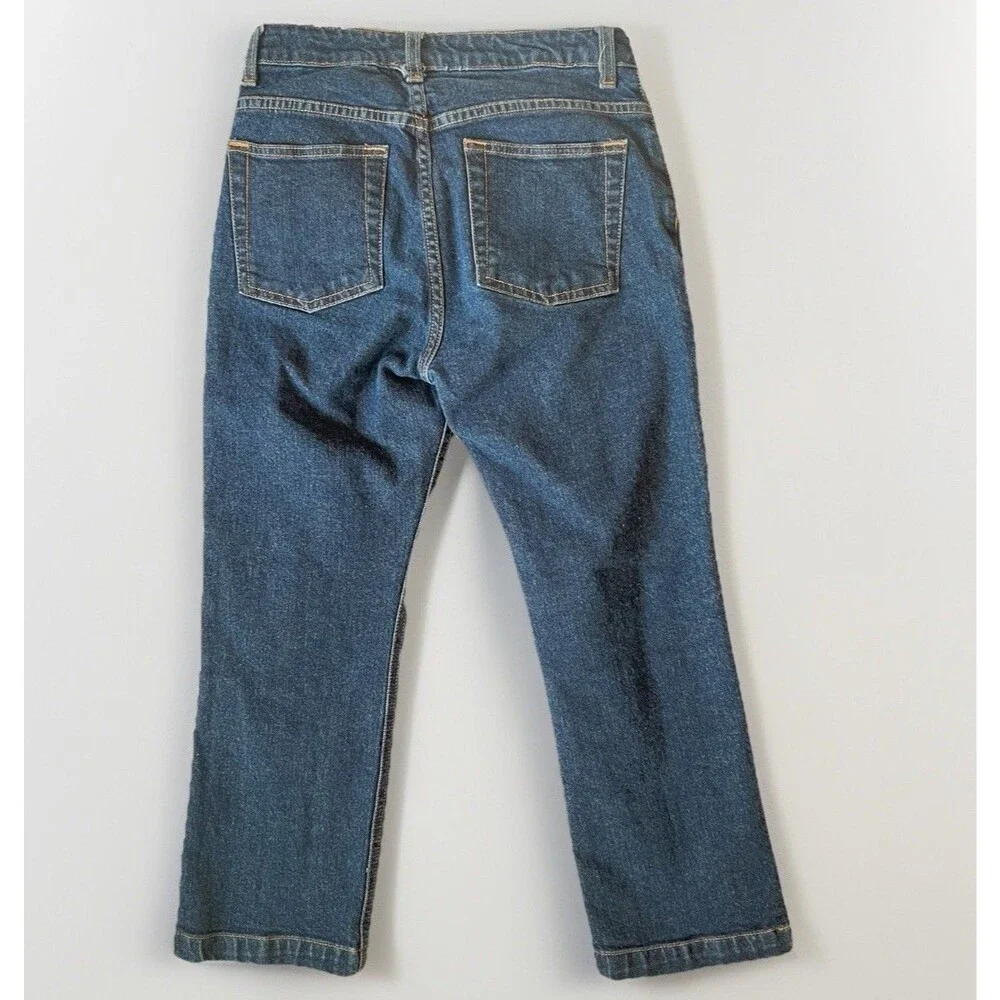 Vtg GAP Jeans Size 2 Boot Cut Capri med wash Blue Denim Stretch Mid Rise Y2K